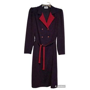 Vintage 70s Clothing Lady Laura dress by Toni Todd Blue Red Pinstripe